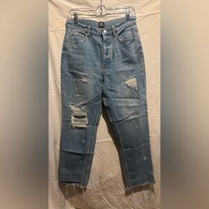 BDG Light Blue Distressed Slim Straight Jeans